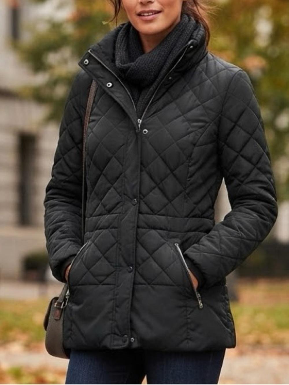 Royalty For Me Quilted Black Puffer Jacket with Stand Collar